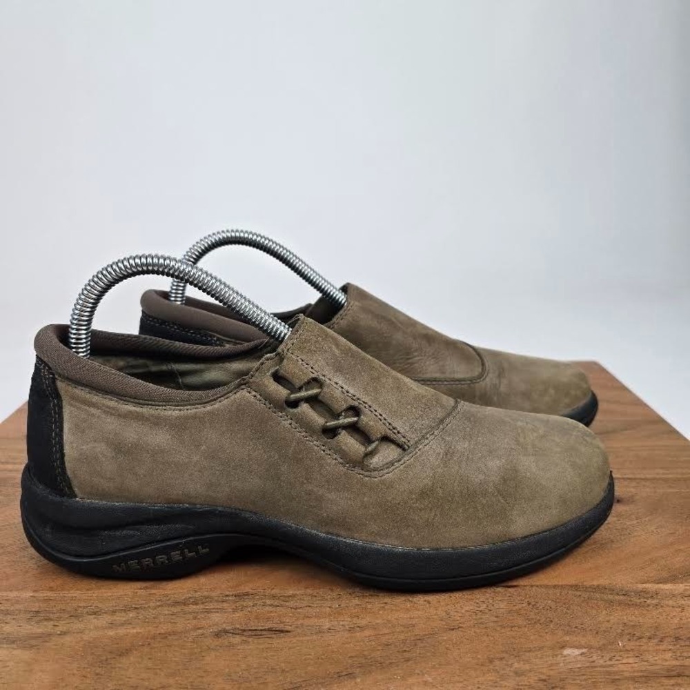Womens Merrell Topo Twist Slip-On Brown Suede Cushion Shoes Size 8.5 M